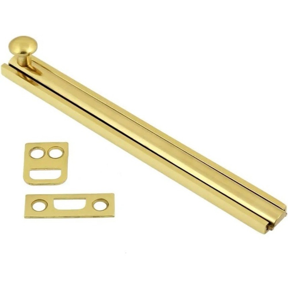 S. Parker Hardware 232PB6 6" Solid Brass Surface Bolt Polished Bright Finish NEW